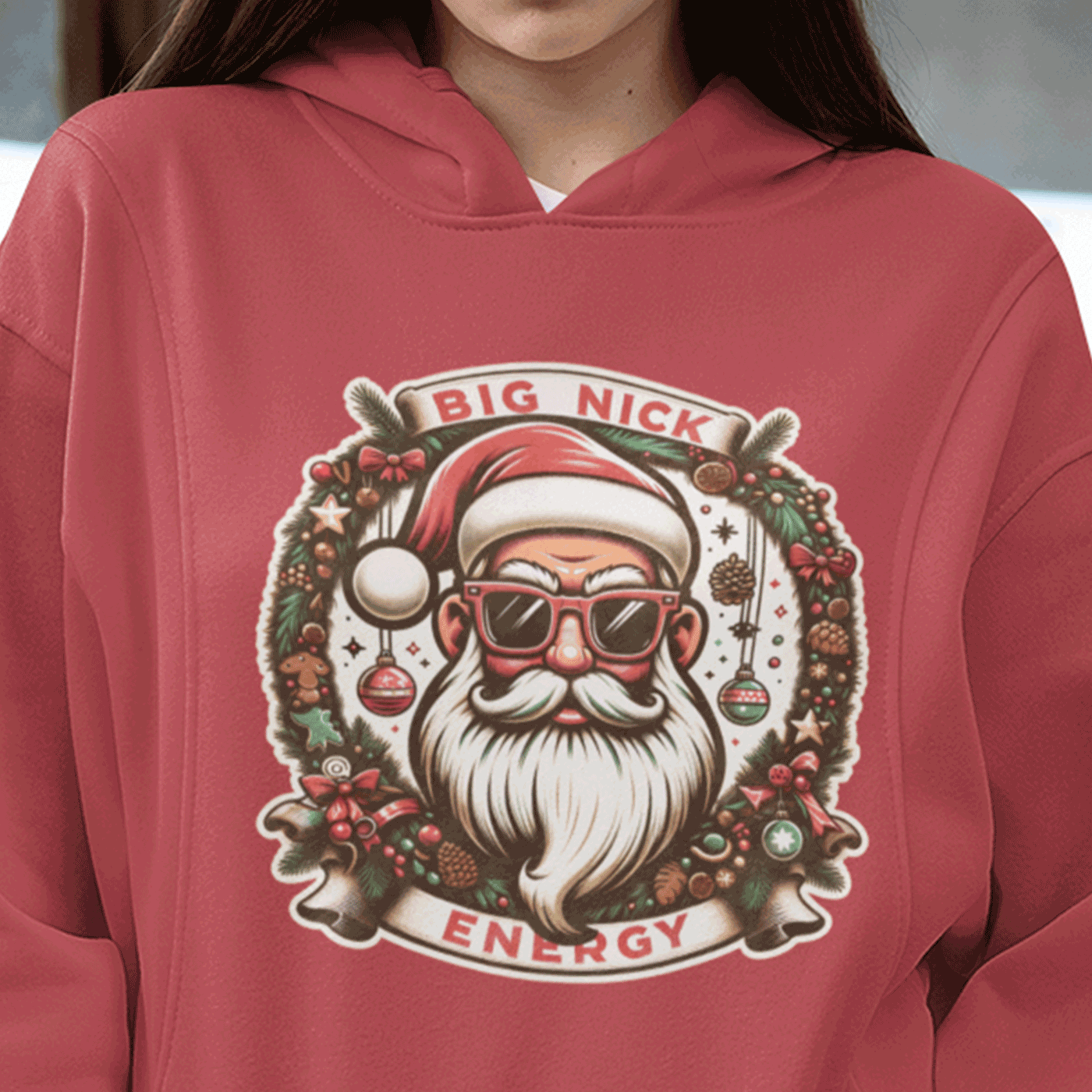 Big Nick Energy | Cool Santa Claus Christmas | Unisex Hoodie